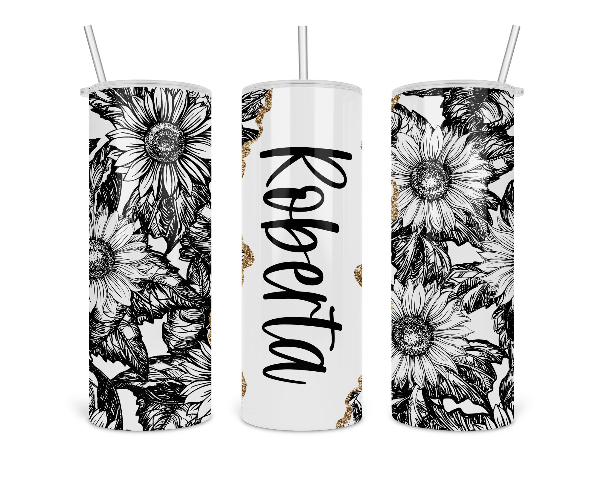 Floral Moon Monogram Personalized 15oz Tumbler With Handle - Expressed In  Prints